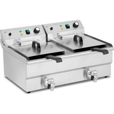 Friggitrici Friggitrice Elettrica 2 x 16 Litri 230 Volt Professionale 3000 Watt Acciaio Inox