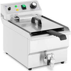 Friggitrici Friggitrice Elettrica 9 Litri 3000 Watt Valvola Di Scarico Professionale Zona Fredda In Acciaio Inox