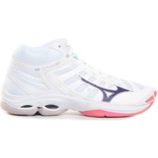 Laced - Women Volleyball Shoes Mizuno Wave Voltage Mid Volleyball - Blanc