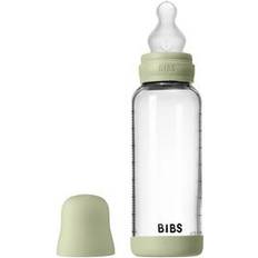 Bibs Sutteflasker & Service Bibs Glass Baby Bottle Round Silicone 240 ml
