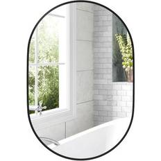 Espejos de baño Homcom Espejo Nugu Ovalado Negro 60 x 90 cm