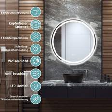 Cwy Rund LED-Spegel Badrumsspegel För Väggmontage 3000 K-6000 K Ø 60 cm