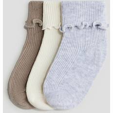 H&M Overlocked Foldover Socks - Mole/Grey