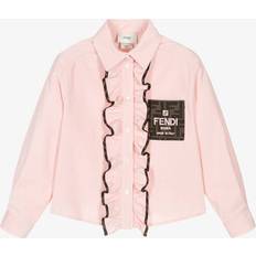 Brown Blouses & Tunics Children's Clothing Fendi Girls Corduroy Ff Pocket Blouse - Pink