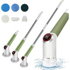 Scrubber Neoglint Electric Spin Scrubber IPX5 Waterproof Dual Speed LCD Display Cordless Power Shower Scrubber with Green
