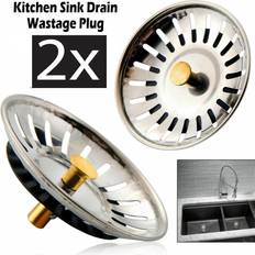 Plumbing Grüezi Bag 2x Premium Stainless Steel Kitchen Sink Strainer Drain Replacement