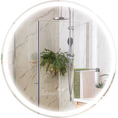 Espejos de baño kleankin Espejo De Baño Con Luces LED Ajustable Ø60 cm