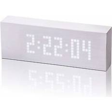Gingko Led Alarm Clock Message Display Clamp & Click Sound Activated Digital White