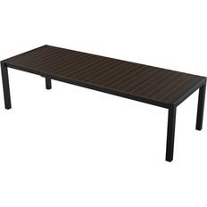 Ebuy24 Joan Havebord 205-275 x 100 cm Med Udtræk Inkl 1 Plade Sort Og Brun