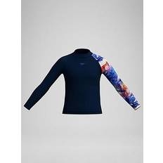 Blue UV Clothes Speedo Boys Digital Long Sleeve Rash Top - Black