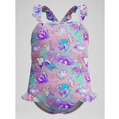 Multicoloured Bathing Suits Children's Clothing Speedo Girls Digital Frill Thinstrap Swimsuit - Neon Violet/Purple