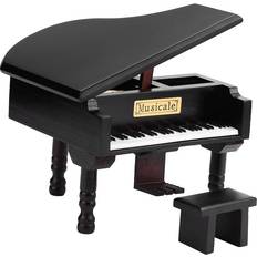 Wooden Toys Music Boxes Tooarts Grand Piano Shaped Windup Wooded Music Box