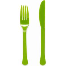 Amscan Eco-Friendly Re-usable Plastic Party Mixed x24 Lime Cutlery Set 24pcs