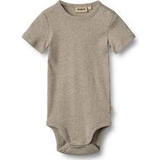 Wheat Ensfarvet Bodyer Wheat Kortærmet Rib Body Timo - Brun