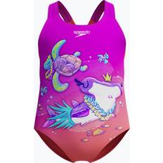 Speedo Baddräkter Speedo Girls' Digital Printed Swimsuit - Pink/Coral
