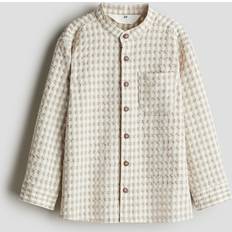 Brown Shirts H&M Boys Loose-Fit Textured Shirt - Brown