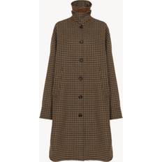 Multicoloured Coats Chloe Plaid Single-Breasted Long Coat - Multicolor