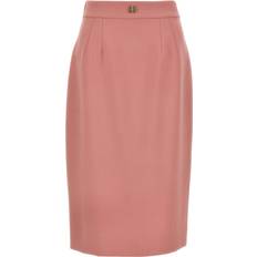 Pink - Women Skirts Dolce & Gabbana DG Virgin Wool Pencil Skirt Rosa