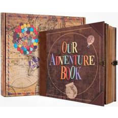 Scrapbook Albums COMBIUBIU 146 Pages Our Adventure Book Scrapbook Photo Album 8.9 7.7 Inch Retro Style