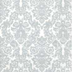 Silver Paper Napkins Boston International IHR Paper Napkins 20-Count Lunch Size Silver