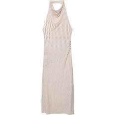 Pull&Bear Strand Maxikjole Med Paneler - Beige/Creme