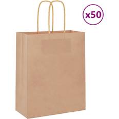 vidaXL Paper Bags 50 pcs with Handles 15x8x21 cm