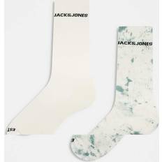 Jack & Jones Strumpor Jack & Jones Gröna Och Gräddvita Träningsstrumpor Med Batikmönster Vit/A