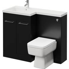 Napoli Combination Matt Black 1100mm Vanity Unit Toilet Suite