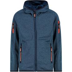 Kid's Jacket Fix Hood Knitted Mesh Fleecejakke - Blå