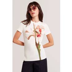 Ted Baker Dame Tøj Ted Baker Meeliee Shirts - Brun/Kiwi/Pudder - Hvid