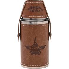 Metal Hip Flasks Paramount Top Gun Metal Travel 6oz Brown Hip Flask