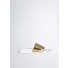 Donna Pantofole Liu Jo Ciabatte Con Logo All Over - Oro