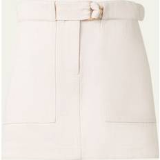 Polyamide Skirts Akris Belted Cotton Wool Denim Mini Skirt - Cashew
