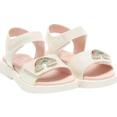 Lelli Kelly Brite Rainbow Diamante Adjustable Strap Sandals - White