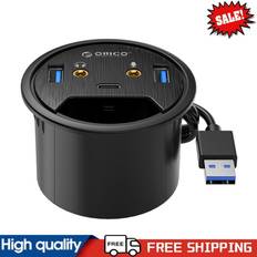 Orico Desktop Grommet USB 3.0 Hub Type-A Type-C Audio Dongle Splitter Adapter