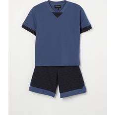 Emporio Armani Boys Cotton Eagle Shorts Set - Blue