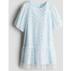 S Klänningar Barnkläder H&M Tyllklänning Med Folietryck - Ljusblå/Prickig