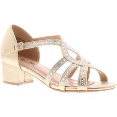 Patent Leather Sandals Children's Shoes Miss Riot Girl's Sandals Jewelled Heeled Party Straps Loom - Gold