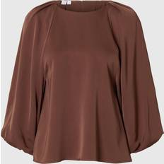 Selected Satin Bluse Med 3/4-ærmer