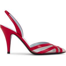 High Heel - Leather Heels & Pumps Valentino Garavani Impudance Sling Back Pump - Rouge Pur/Nude