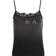 Lace Tank Tops Guess USA Lace Tank Top - Black
