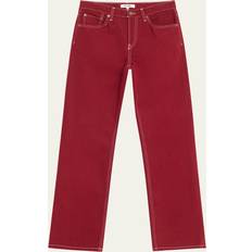 Red Jeans Re/Done The Standard High Rise Straight Jeans - Currant