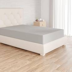 Amazon Basics Soft Microfibre Fitted 140 x 200 x 30 cm Bed Sheet Grey (200x)