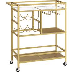 Bar Cart 3-Tier Serving Cart with Wheels