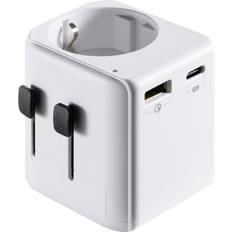 2 USB Outlets Travel Adapters Ewent White Wall Charger USB Port