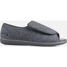 Padders Norman Mens Extra Wide Slippers - Grey Felt