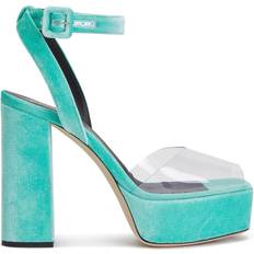 Giuseppe Zanotti Slippers & Sandals Giuseppe Zanotti 120mm Velvet Platform Sandals - Blue