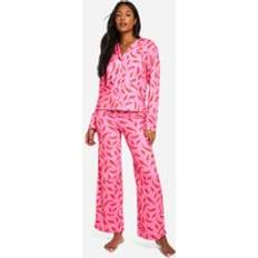 Red Pyjamas boohoo Womens Tall Chilli Print Pyjama Set - Red