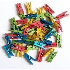 MegaCrea Lot de 48 Mini Pinces À Linge Couleurs Assortie