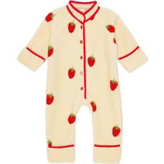 Hvid Fleece heldragter Flöss Strawberry Fleecedragt - Soft White Berry